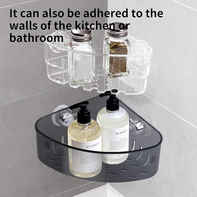 2PCS Suction Cup Sink Corner Rack, 2 Size Suction Sinkware Organizer, Triangle - Image 8