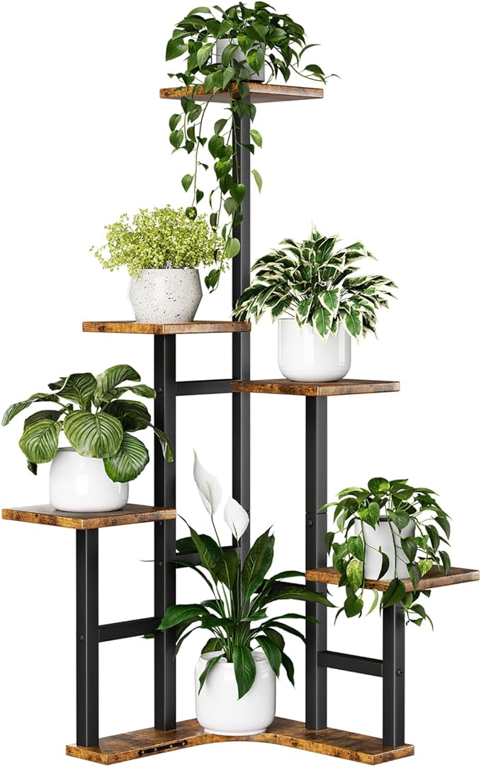 Yzosvki Corner Plant Stand Indoor, 6 Tiered Corner Plant Shelf Flower Stand by Yzosvki