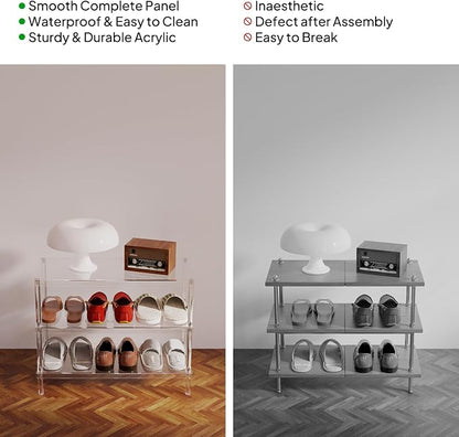 Aquiver 3-Tier Acrylic Shoe Rack - Image 8