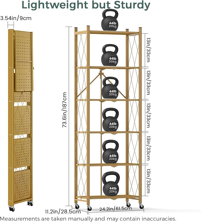 DEANIC 6-Shelf Folding Bookcase - Image 2