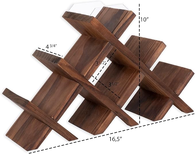 Rustic State Alella Countertop Wood Wine Rack - Image 7
