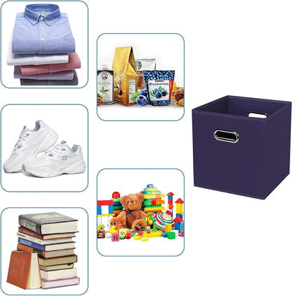 Fabric Cubby Storage Bins, Cube Organizer Bin Foldable Storage Boxes - Image 3