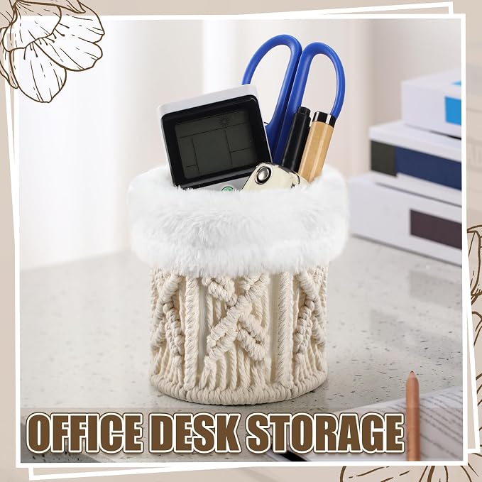 Geelin 2 Pcs Glasses Holder for Nightstand Eyeglass Stand Boho Fuzzy Decor for - Image 5
