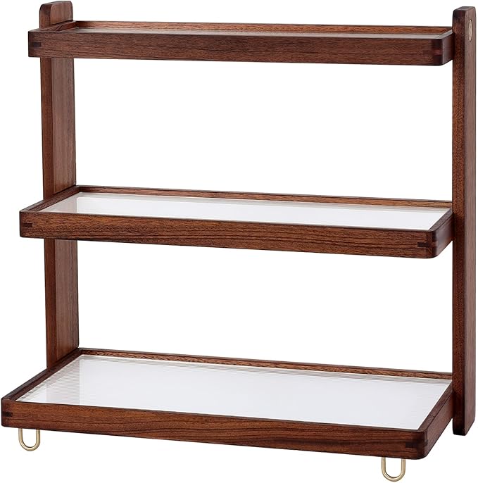 Coffee Mug Holder Wooden Cup Rack, 3-Tier Acrylic Home Coffee Mug Display Rack by KAOTGOT