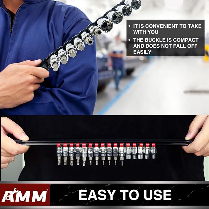 AMM 18-Piece Socket Organizer, 1/2 inch, 3/8 inch and 1/4 inch Drive ABS - Image 5