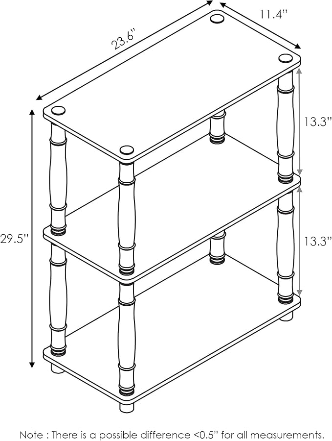 Furinno Turn-N-Tube 3-Tier Compact Multipurpose Shelf Display Rack - Image 3