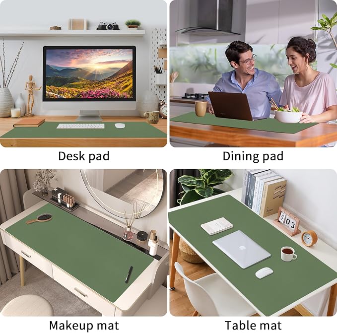 Bloss Olive Green Desk Mat 35.4" x 15.7", Desk Matt - Image 6
