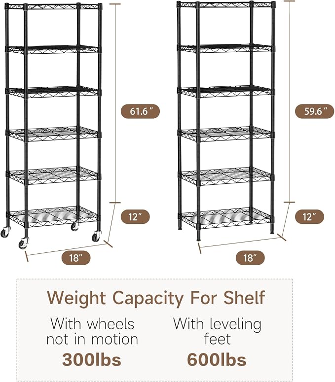 Golpart Small Shelves Storage Wire Metal Adjustable Shelf Unit - Image 3