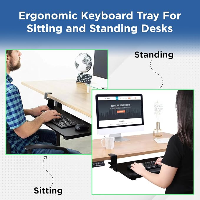 Kt4 Clamp on Keyboard Tray, Adjustable Slide Out Drawer - Image 8