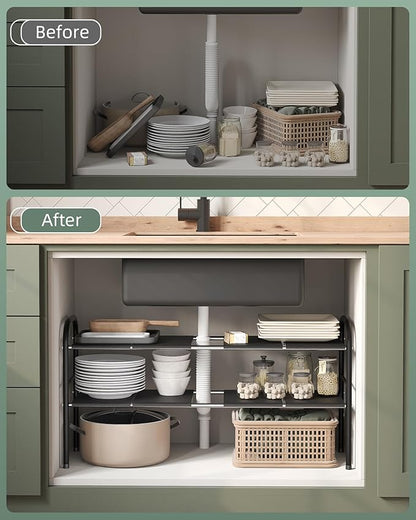 NETEL 2 Pack Under Sink Organizers and Storage, Expandable Under Cabinet - Image 6