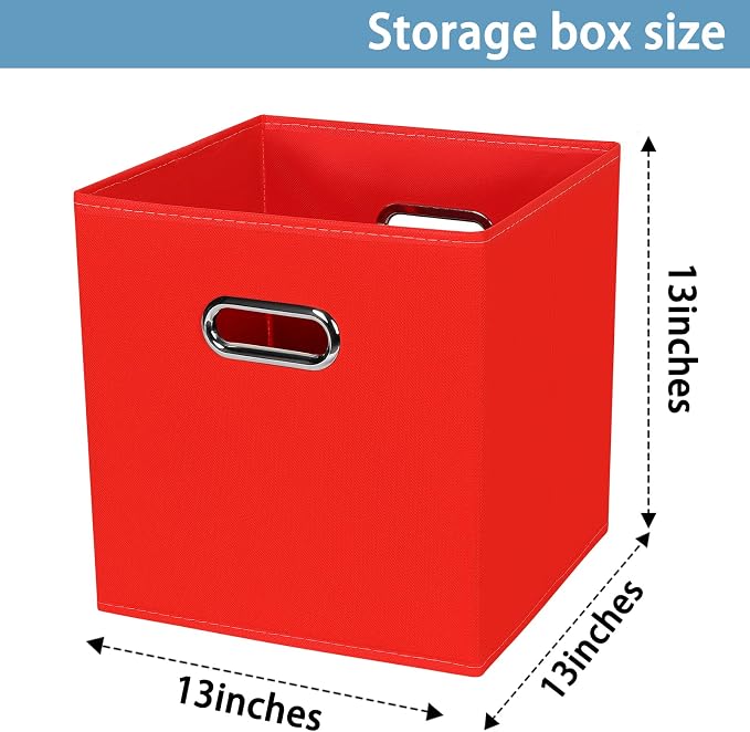 Fabric Cubby Storage Bins, Cube Organizer Bin Foldable Storage Boxes - Image 2