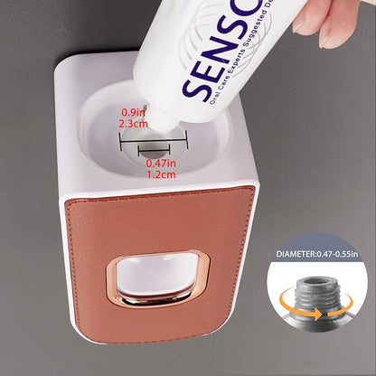 2 Slot Toothbrush Holder and Toothpaste Dispenser Wall Mounted, Automatic - Image 4