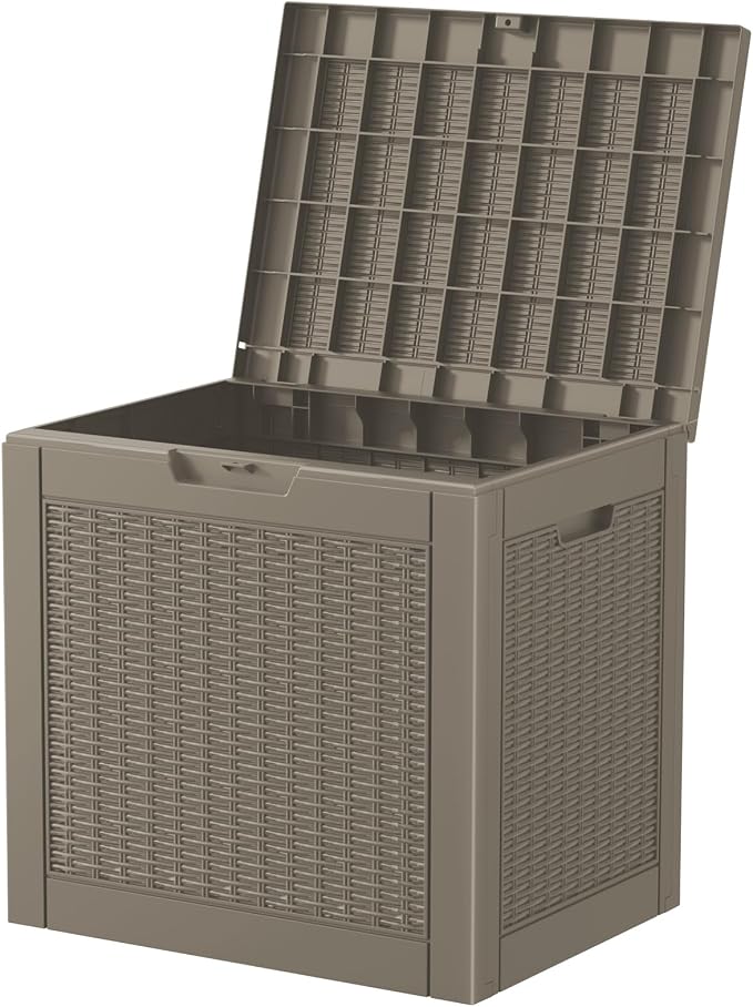 Resin Deck Box - 31 Gallon Lockable Outdoor Storage, Water-Resistant - Image 2
