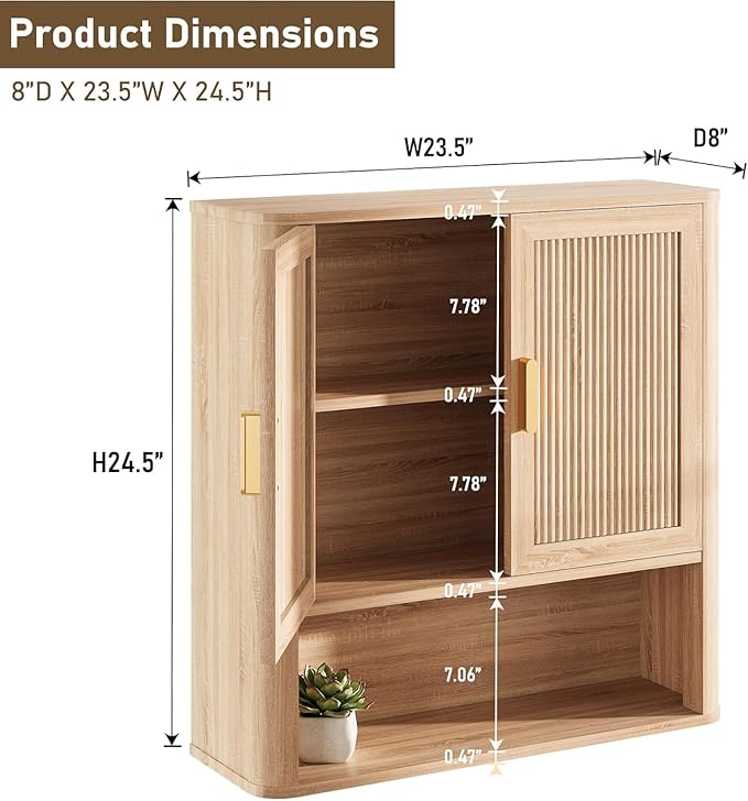 INNOD Bathroom Wall Storage Cabinet, Medicine Cabinet - Image 2