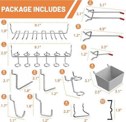 Ultrawall 120-Piece Pegboard Hooks Set, Peg Board Organizer Accessories - Image 2