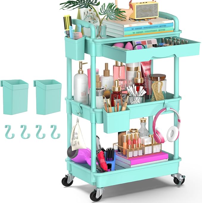 Goovilla 3 Tier Rolling Utility Cart Organizer by Goovilla