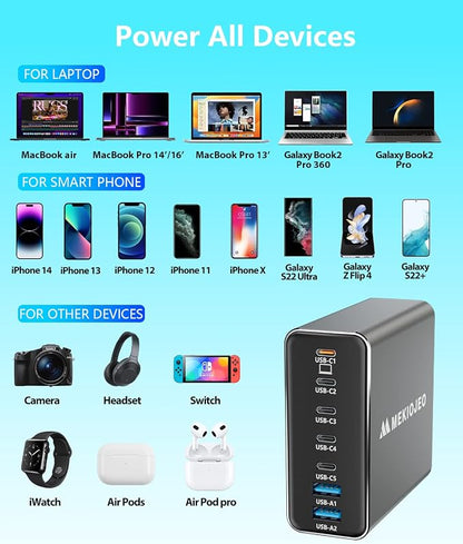 Aluminum Alloy 260W USB C Charger GaN Fast USB C Charging Station 7 Ports | 65W - Image 5