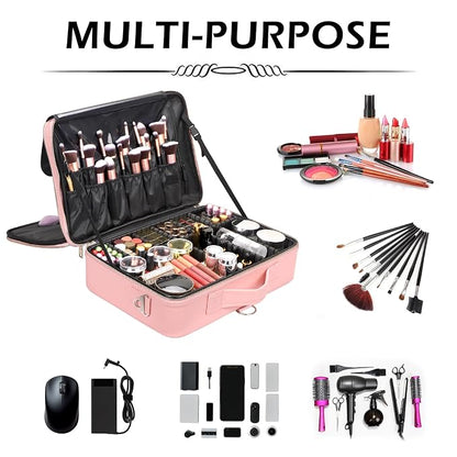 gzcz Large Capacity Travel Makeup Case Organizer, Professional Cosmetic Bags - Image 6