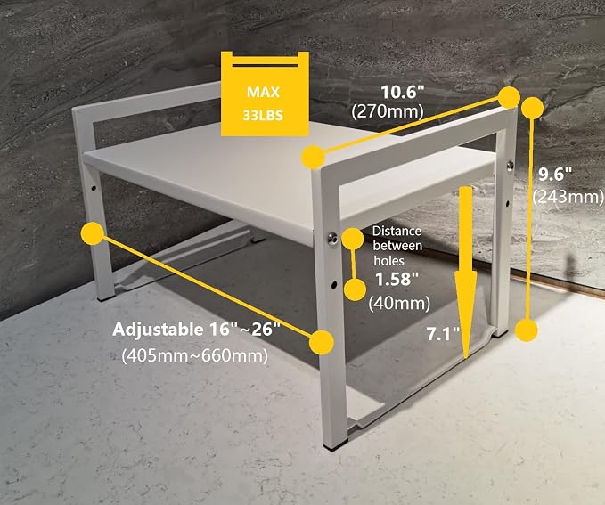 Expandable Cabinet Shelf Organizer 16-26" L Stackable Kitchen Counter Shelf - Image 3
