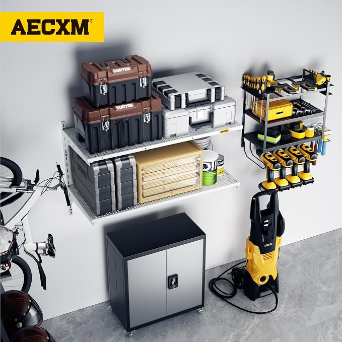 1pack×2 Tier 1.3x3ft Garage Shelving Wall Mounted, 250lbs Load Capacity - Image 2