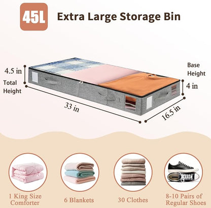 combocube 2 Pack Under Bed Storage Containers, 4.5" Low Profile Underbed - Image 4