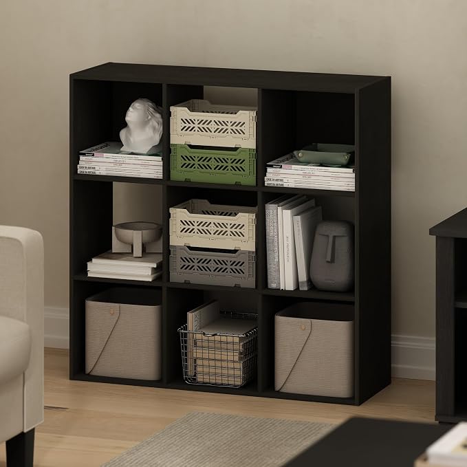 Furinno PELLI Book Shelf, 9-Cube Bookshelf, 3x3 Cube Storage Organizer Bookcase by Furinno-FitsYourSpaceFitsYourBudget
