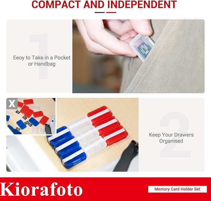 Kiorafoto 18 PCS Multi-Color Clear Plastic Memory Card Holder Case - Image 6