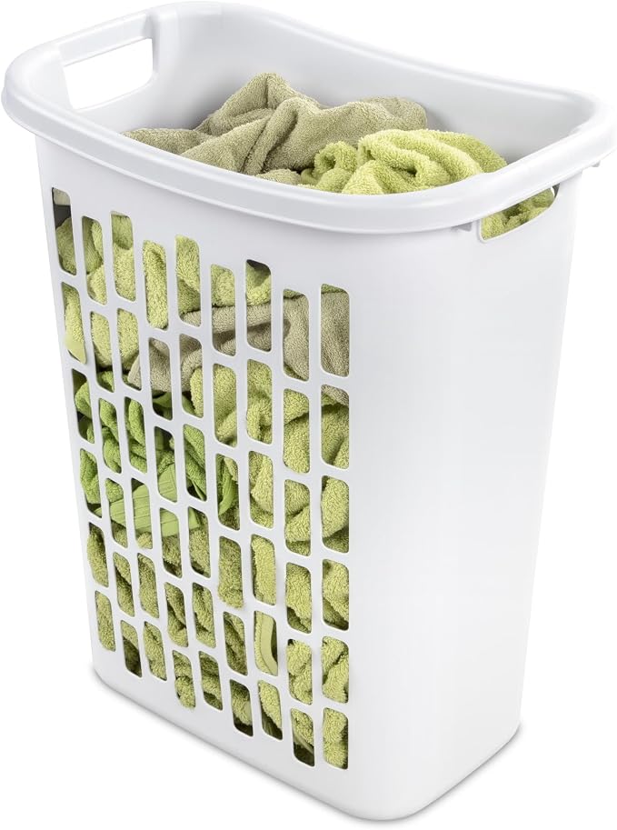 3-Pack of White Heavy-Duty Plastic Laundry Baskets. Large Capacity rectangular - Image 7
