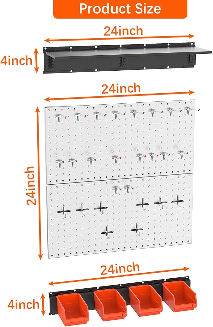 TORACK 69PCS Metal Pegboard - Image 3