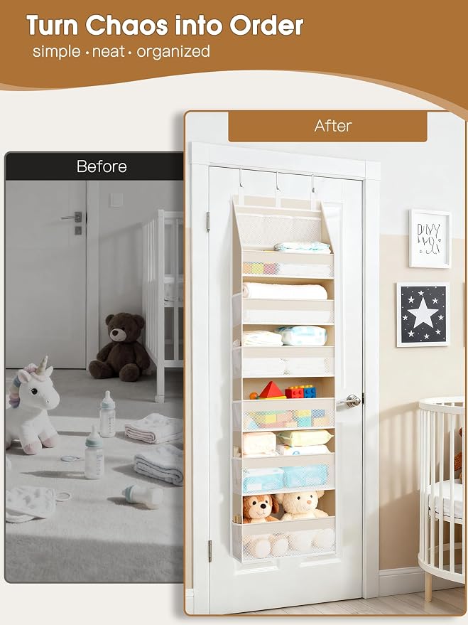 Criusia Over the Door Organizer, 6-Shelf Closet Hanging Storage - Image 8