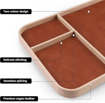 SENEN Leather Tray, Stylish and Organized Multifunctional Tray, - Image 4