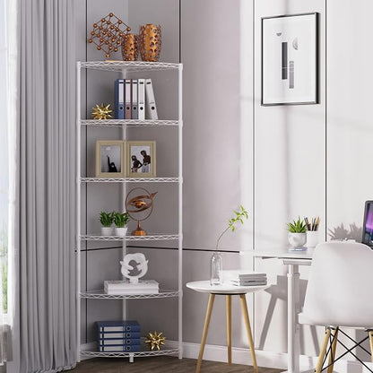 6 Tier Narrow Corner Wire Shelving Unit NSF Metal Shelf, 420lbs Capacity - Image 7