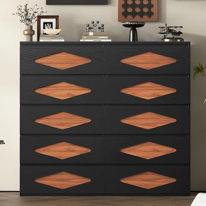Tall Dresser for Bedroom, 5 Chest of Wooden Drawers, Vintage Dresser, Closet - Image 8