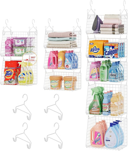 Sonyabecca 5-Tier Hanging Laundry Basket Organizer: Foldable Wire Shelf Basket by Sonyabecca