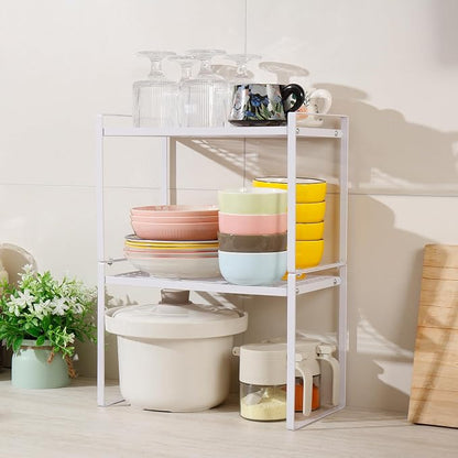 MiaLi Cabinet Organizer Shelf, Stackable Kitchen Bathroom Organizers and Storage - Image 3