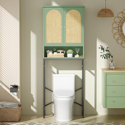 Befrases Rattan Toilet Storage Cabinet, Over the Rack Wood Cabinet - Image 3