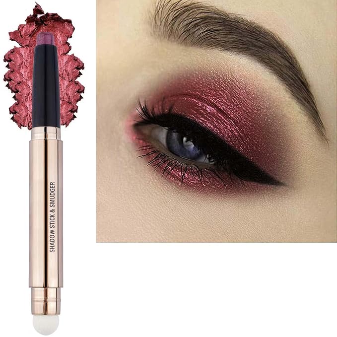 Romantic Red Eyeshadow Stick Makeup, Highlighter Matte Cream Eye Shadow Pencil by SAUBZEAN