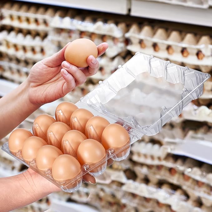 Zubebe 200 Pieces Clear Plastic Egg Carton - Image 6