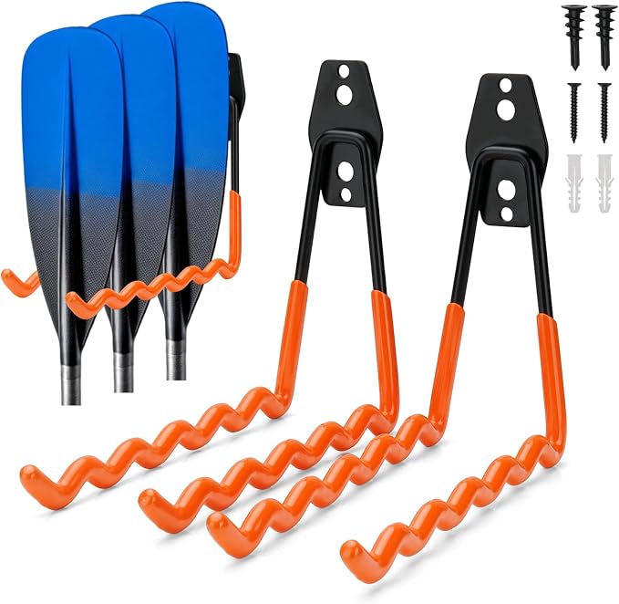 Plus tard 2 Pcs Kayak Paddle Holder, Wall-Mounted Hook by Plustard