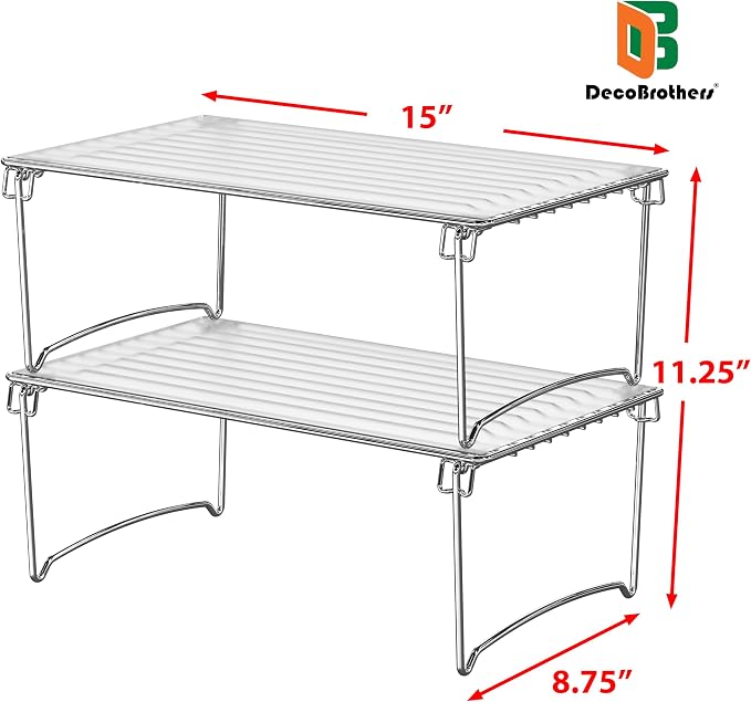 Deco Brothers Stackable Cabinet Shelf Organizer, 2 Pack - Image 6