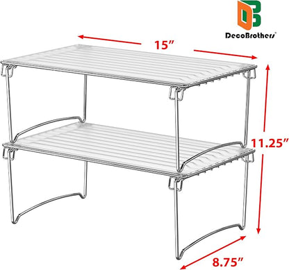 Deco Brothers Stackable Cabinet Shelf Organizer, 2 Pack - Image 6