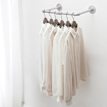 WEBI Industrial Pipe Clothing Rack, Heavy Duty Metal Garment Rack Bar Wall - Image 3