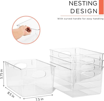 Sorbus Medium Clear Plastic Storage Bins - Image 2