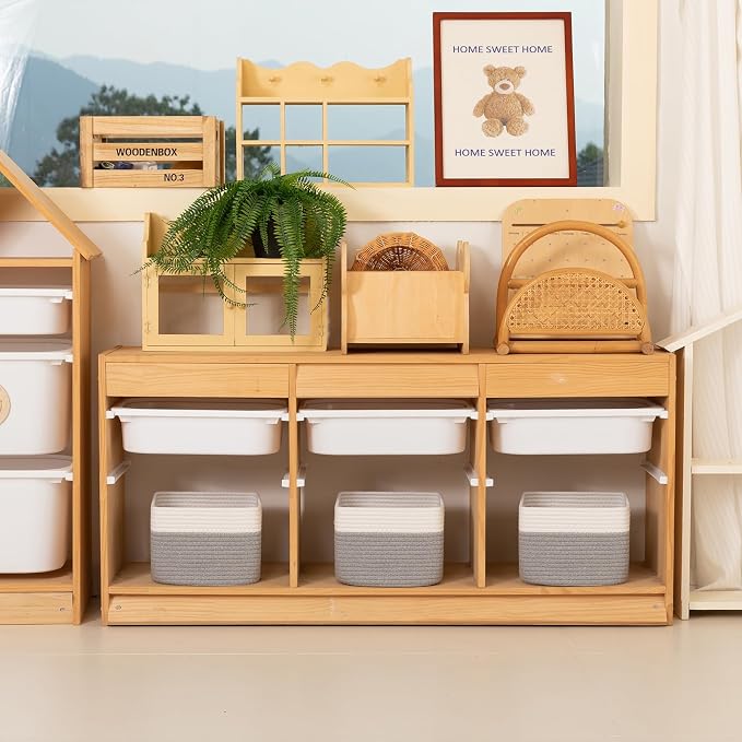 OIAHOMY 9”x9”x7” Storage Cubes, Cotton Rope Woven Baskets - Image 3