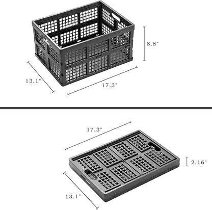 Eslite 34L Large Plastic Folding Storage Crates, Collapsible Crates - Image 4