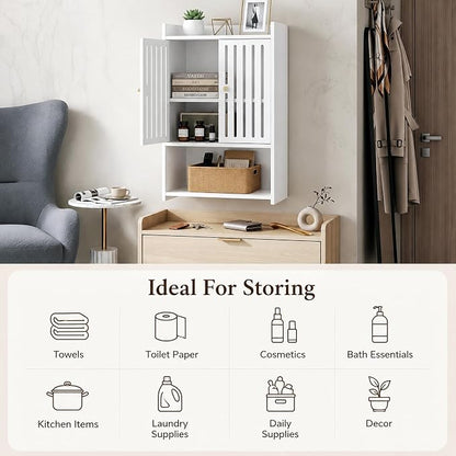 HAYOFAMY 4-Tier Wall Bathroom Storage Cabinet 7.9" D x 15.7" W x 23.6" H | PVC - Image 6