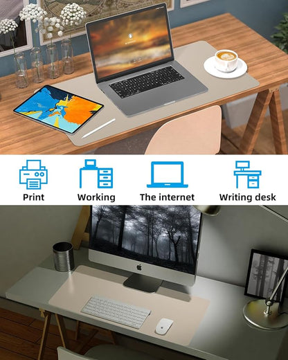 Leather Desk Pad Protector, Large Desk Mat, Mouse Pad, Non-Slip PU Leather Desk - Image 6