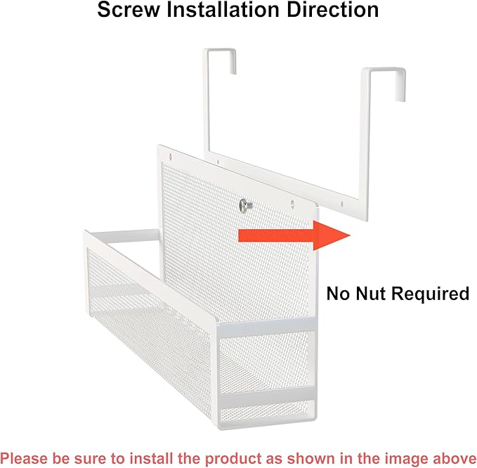 Hanging Bathroom Baskets Fine Mesh Wire Storage Basket Over Cabinet Door - Image 3