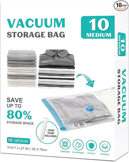 10 Pack Medium Vacuum Storage Bags Seal Bags by ZOESTORAGE