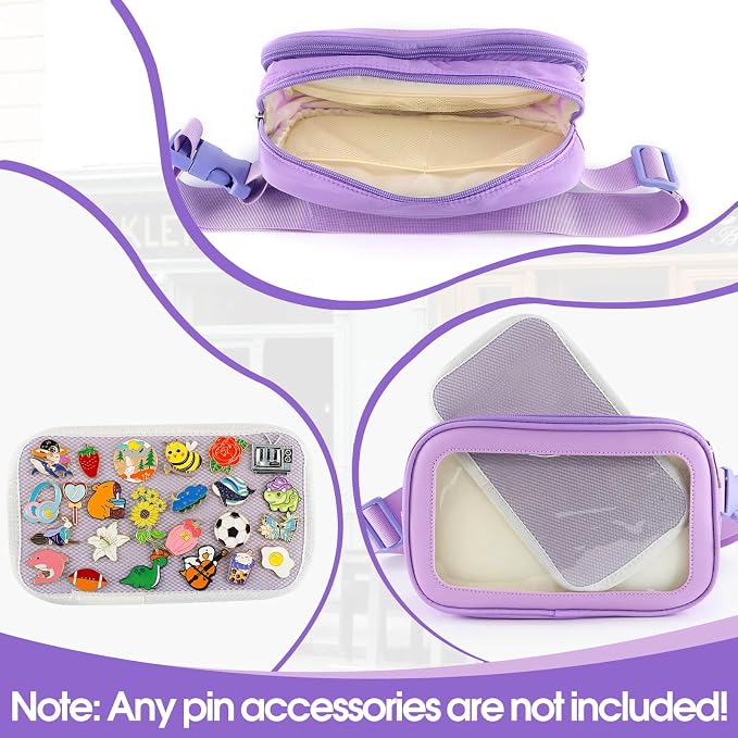 Pin Bag Fanny Pack, Ita Bag Storage Purple Crossbody Belt Bags - Image 7